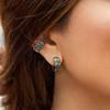 Womens Alloy Stylish Ear Clips With Colorful Rhinestones Design Ushaped