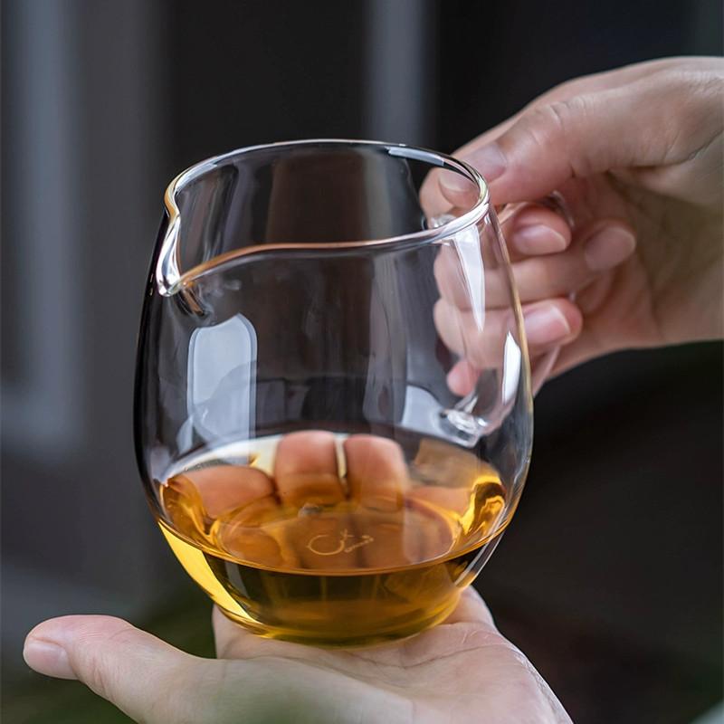 Verdickter Glas-Teekrug, Hitzebeständige Teetasse, Chinesisches Tee-Set Zubehör, Chahai, Klarer Kaffee-, Milchschaumbecher, Teegeschirr