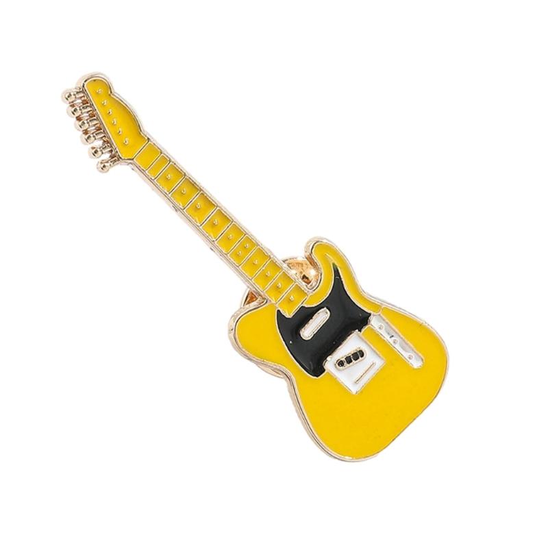 Pack of 4 Musical Instrument Badge Cute Cartoon Guitar Brooches Lapel Pins Musical Festival Accessories for Coat Hat