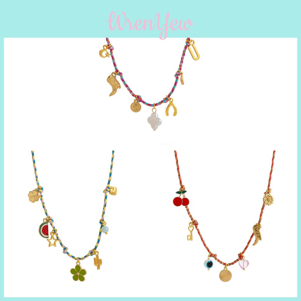 Titanium Steel Necklace With Braided Chain For Summer Fashion Accessories