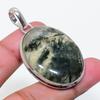 Natural Prehnite Gemstone 925 Sterling Silver Jewelry Pendant 2.05" AP-16121