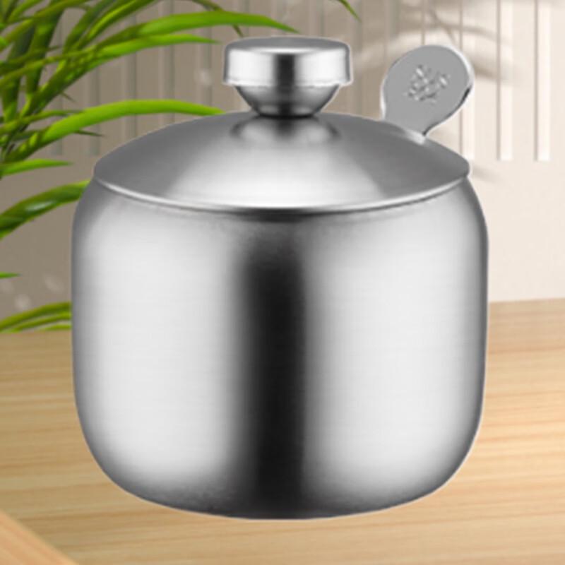 Gewürzglas mit Löffel aus gebürstetem Edelstahl, 10er-Pack