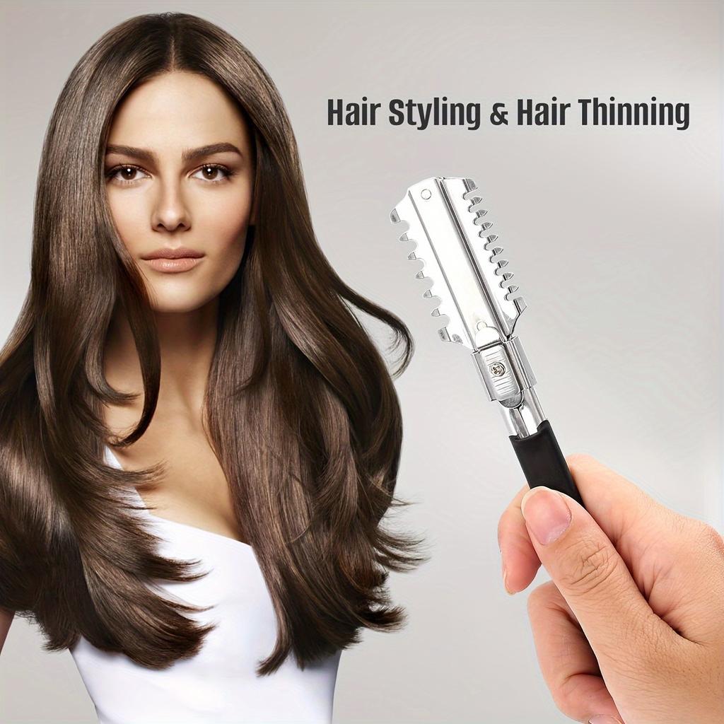 Double Sided Hair Thinner Trimmer Razor Comb Cutting Scissors Tool for Home Salon Haircut Styling, Manual Hair Cutting Thinning Barber Comb