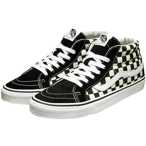 Vans Sk8-Mid Reissue 'Checkerboard' (Unisex) Checkerboard / True White Skateboard Shoes VN0A391FQXH