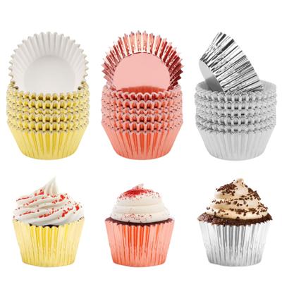 100 Stück Kuchenförmchen, fettdichte, hitzebeständige Aluminiumfolie, Cupcake-Förmchen, Wrapper, Backzubehör