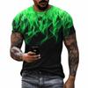 European and American T-shirt Men's Street Flame Gradient Printing T-shirt Summer Sports Short-sleeved T-shirt