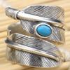 Aishang High-end Fashionable Retro Feather Resin Open Ring for Men and Women, Adjustable Jewelry, Direct Sale