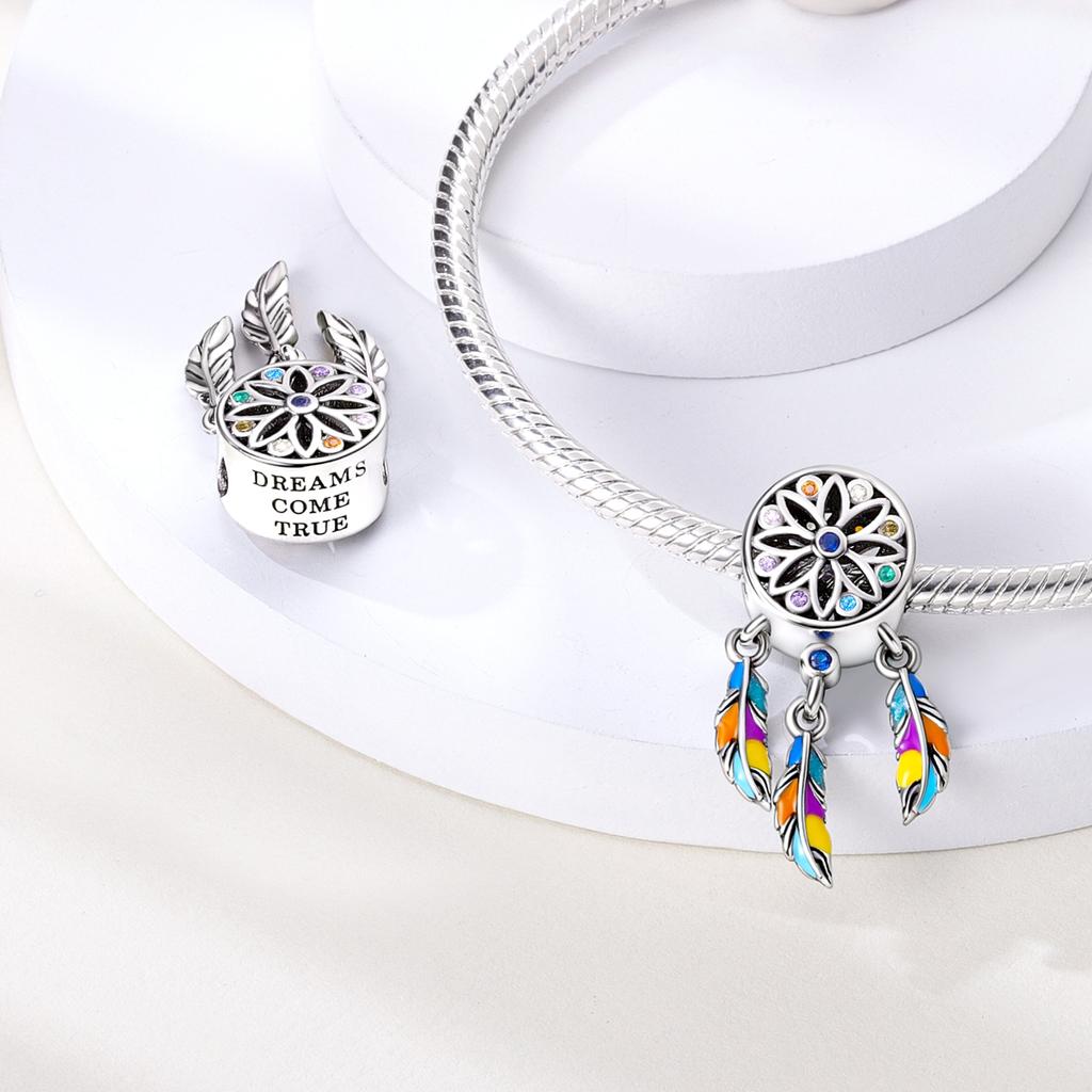 Originalcopper Charm Fit Bracelet Bead Making Flower Carriage Dreamcatcher Pendant For Woman Jewelry