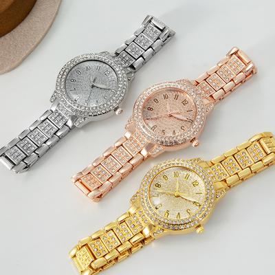 Full Diamond Bracelet Watch Ladies Watch Hip Hop Wind Gypsy Digital Face Bracelet Watch