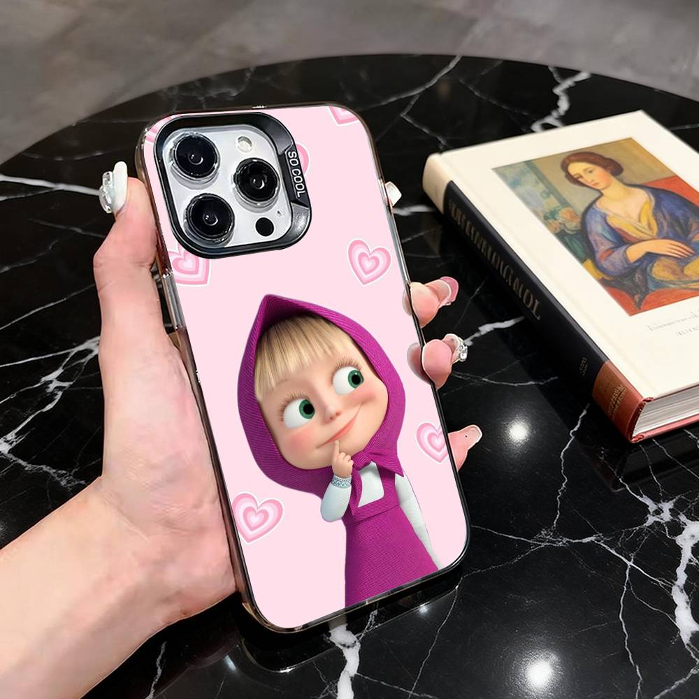 Sweet Cartoon Couple  Phone Case For iPhone 17,16,15,14,13,12,11 Plus,Pro Max,XS,Colorful Silver Phone case Funda Cover