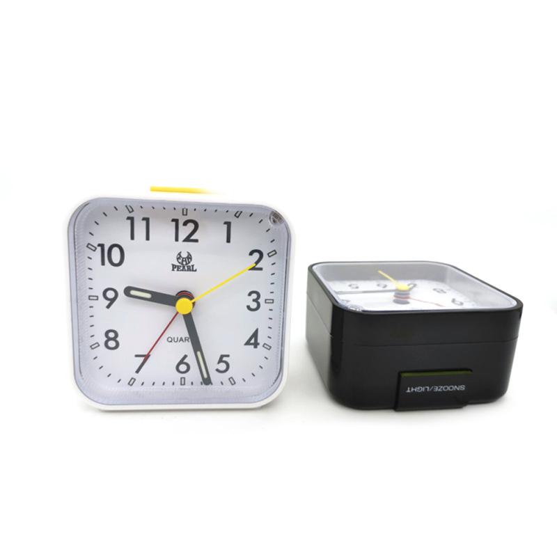Portable Square Luminous Alarm Clock Fashion Quiet No Ticking Bedside Table Clock With Night Light