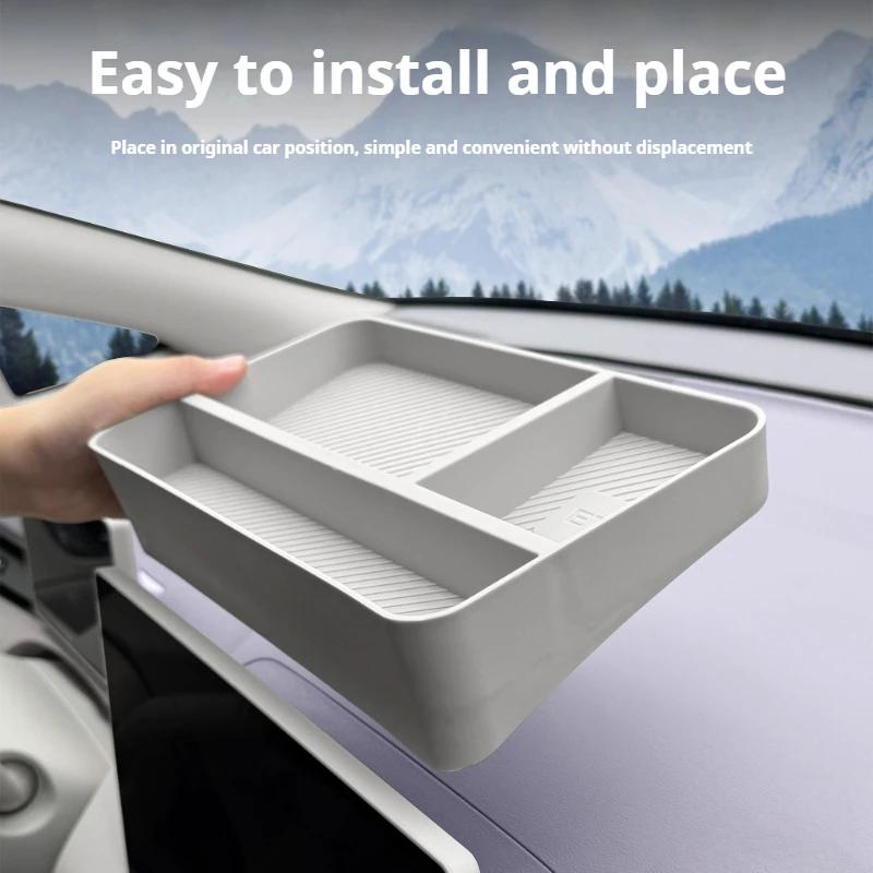 For MG4 EV 2025 2026 TPE Storage Box Behind Central u Control Screen Dashboard Organizer Interior Car Accessories