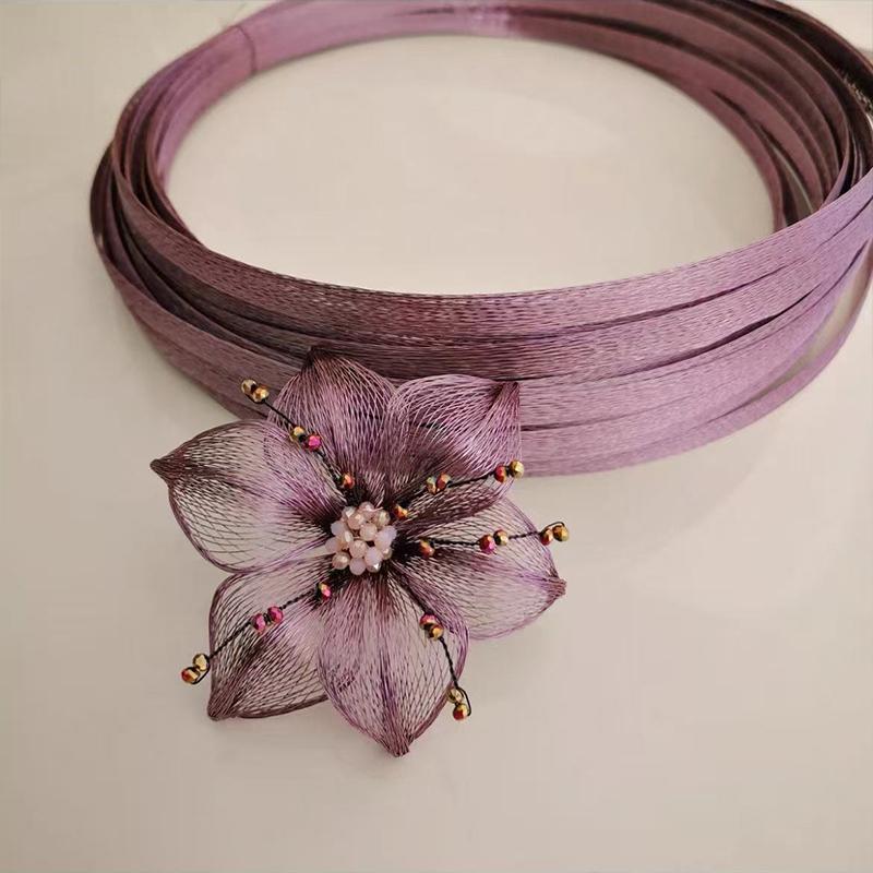 1M Handwoven Mesh Hair Accessory Bohemian Hair Clip for Thick Hair Copper-Plated Steel Hair Clip Copper Jewelry Accessories