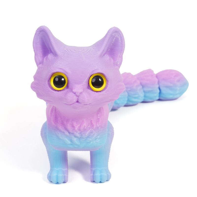 3D Printed Cute Cats Movable Joint Fidget Toys Stress Relief Decompression Desktop Ornament Kid Figure Toy for Adults Kids Gift
