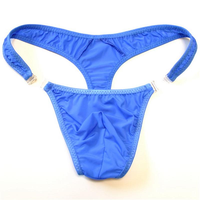 2019 Hot M/L/XL Translucent Mens Nylon Thongs Men Sexy Button Bikini Briefs Gay G-string/Jocks/Tanga/T-back Gay Underwear