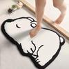 Cartoon Flannel Absorbent Floor Mats Special-shaped Furry Bathroom Non-slip Foot Mats Thickened Shower Room Mats