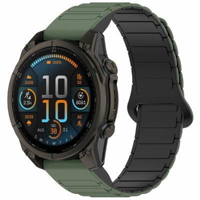 22mm Silicone Band for Garmin Fenix 8 47mm/Fenix E 47mm/Fenix 7/Descent G1 Quick Release Magnetic Watch Strap
