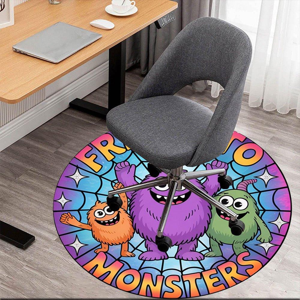 

Friend to Monsters: Cute Monster Stickers for KidsRound Non-Slip chair mat chair carpet for office Rugs for Office Decor Gift For Valentine s Day Moth 80cm by 80cm