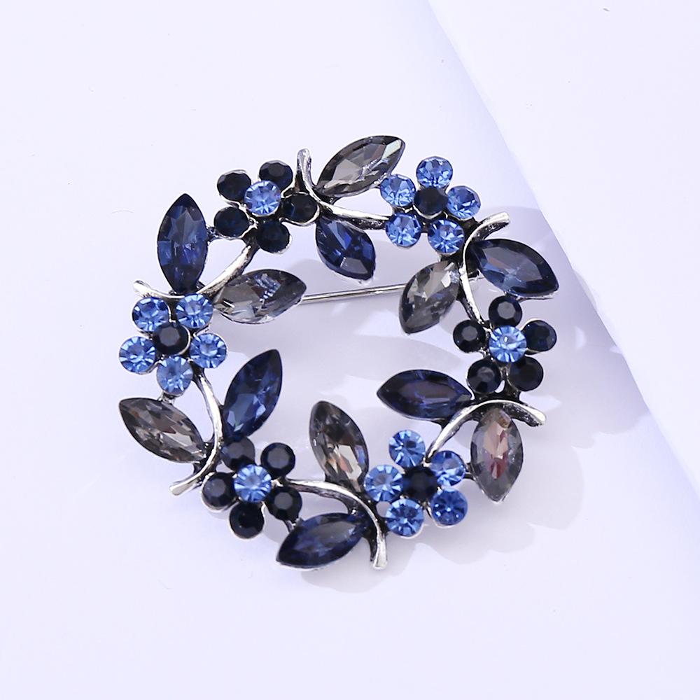 Wreath Crystal Brooch Korean Crystal Diamond Olive Branch Breast Wreath Clothing Accessories 2026