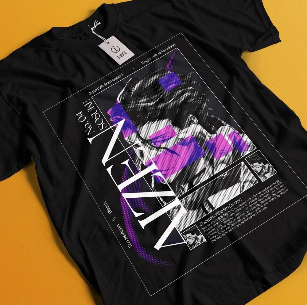 

Bleach Anime Tshirt Aizen T-Shirt Ichigo Bankai Yhwach Tee Zaraki Kenpachi Shirt 4XL