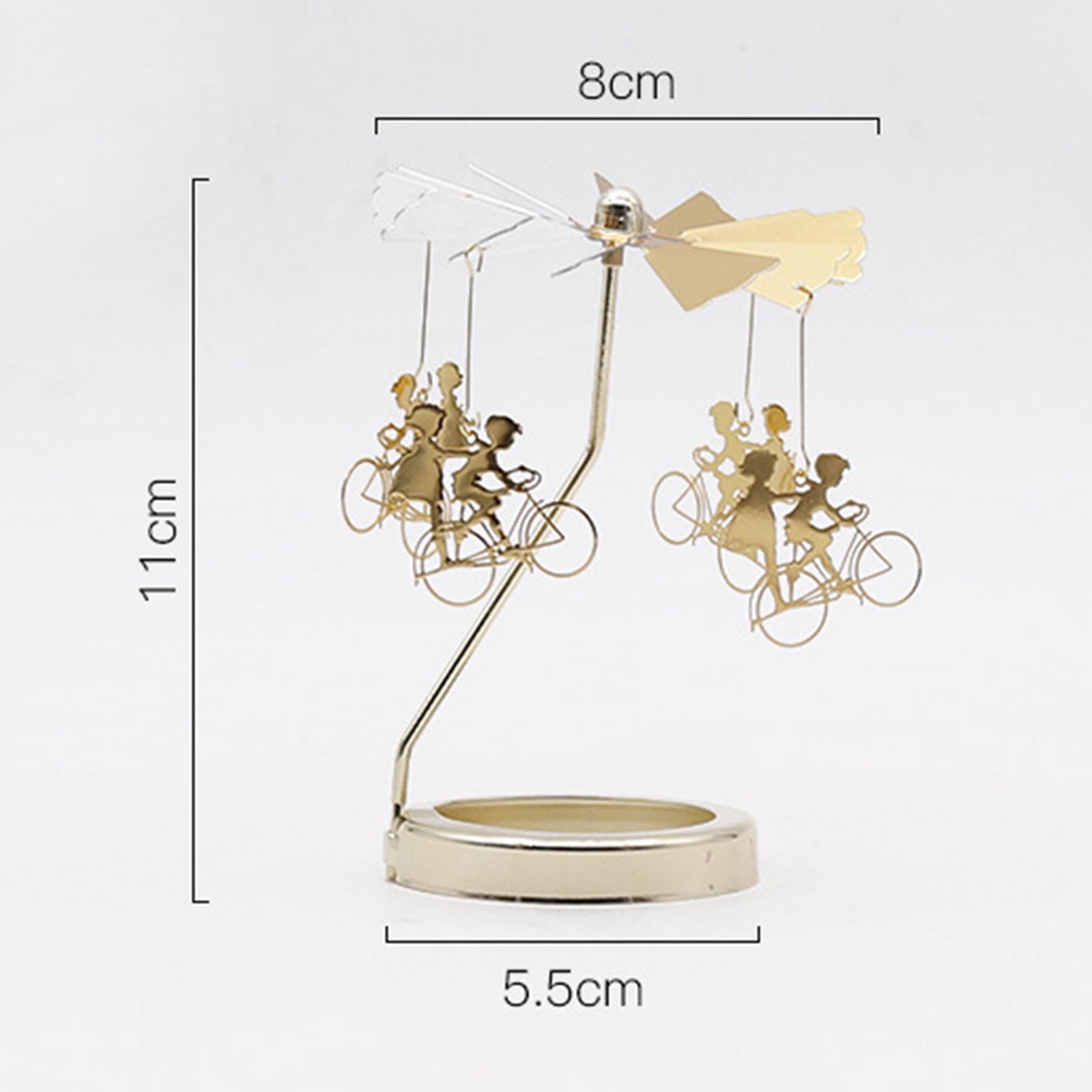 

Металлический вращающийся карусельный держатель для свечей, чайный подсвечник, вращающийся переносной ветряной держатель для украшения дома, элегантный подсвечник