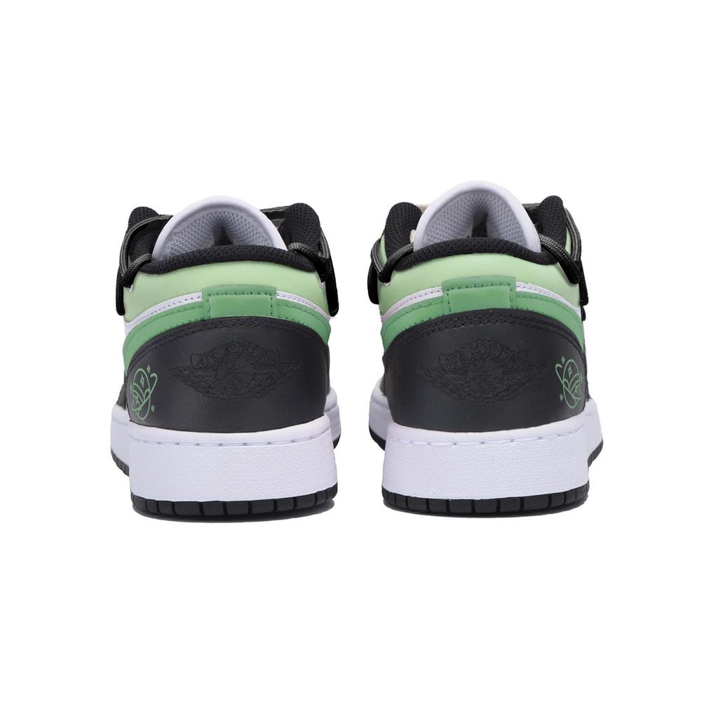 Jordan Air Jordan 1 Abrasion Resistant Low top Vintage Basketball Shoes Men's Black Green 553558-131(Team85-)