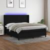 Maison Exclusive - Black 160x200 Cm Fabric Bed Slat Base Mattress and LED
