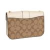 Coach Umhängetasche Georgie 19 Kutschenverschluss Colorblock Kette Schultergurt beschichtetes Canvas und Leder Schultertasche kleine Größe Damen Milchweiß