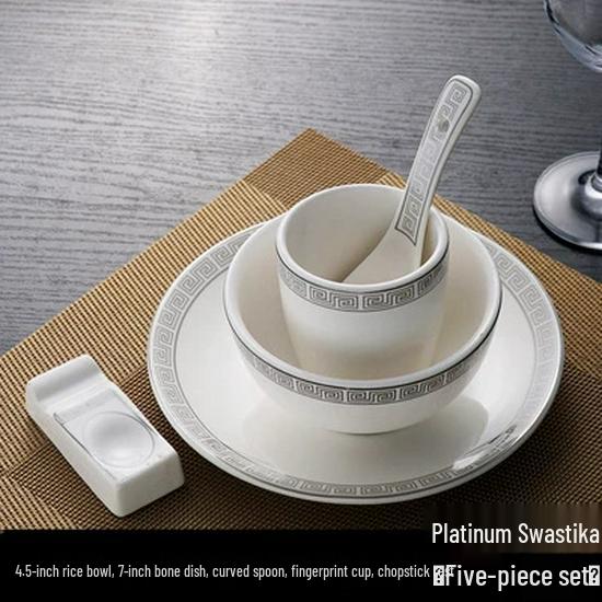 Luxury Ceramic Tableware Set - 4-Piece High-End Bowls, Plates & Dishes for Hotels & Restaurants