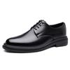Pointed Leather Shoes Men's Trendy Business Wedding Dress Casual Korean Version Rubber Foot Lace-up New Large Size
