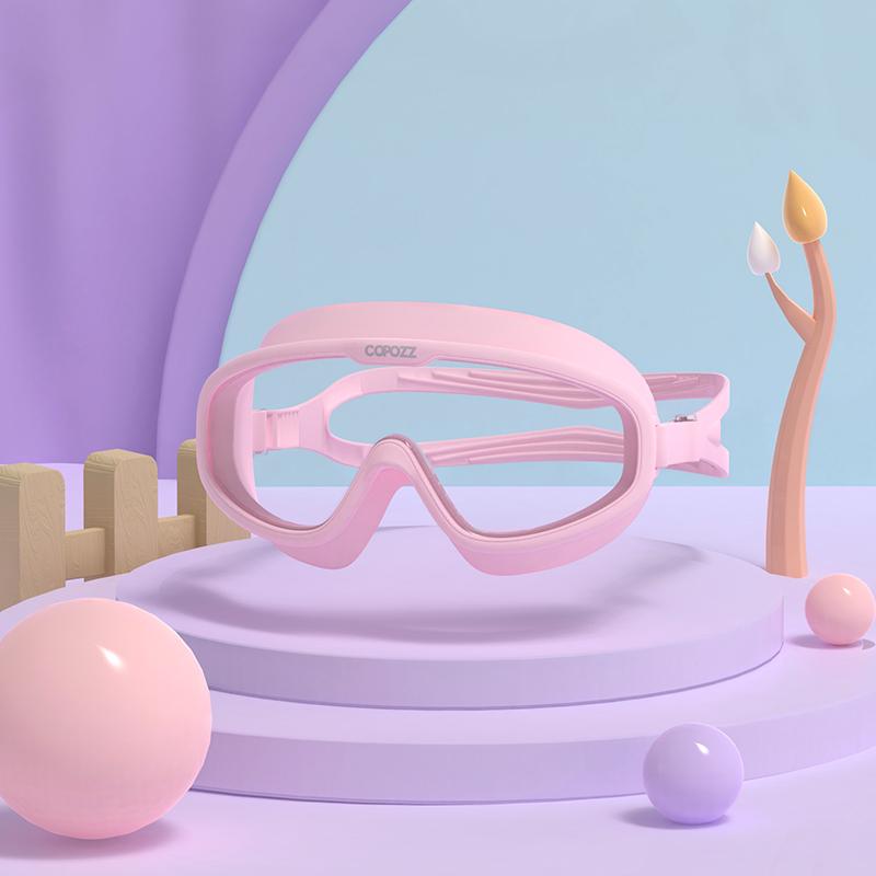 Kids Swimming Goggles Waterproof Adjustable Silicone Child Swim Glass Anti-fog UV Protection Big Frame Eyewear with Case