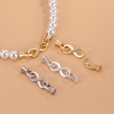 Elegant S925 Sterling Silver 8-Shaped Connector Clasp for DIY Jewelry