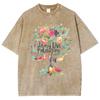 Washed Loose Tops Tees Fruit Tree Print T-Shirt Mens Streetwear Vintage Black T-Shirt Harajuku Oversized Short Sleeve