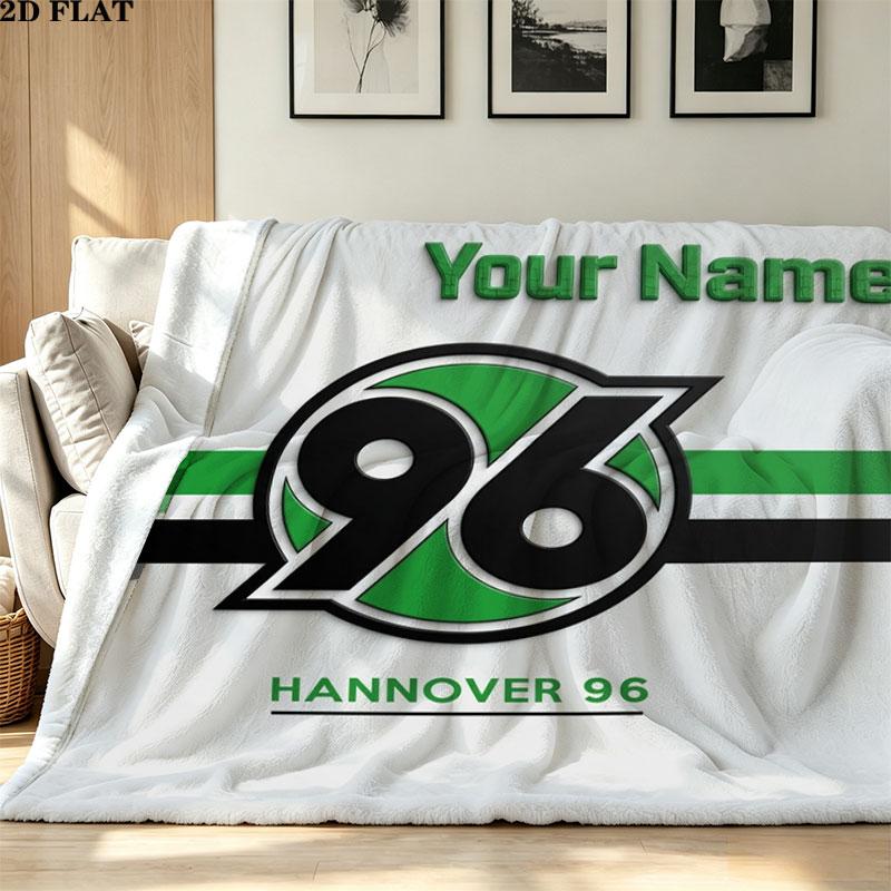 1PC Hannover 96 Custom Name Patterned Flannel Blanket Suitable For All Seasons for Home Decor Warmth and Comfort Gifts Holiday Present