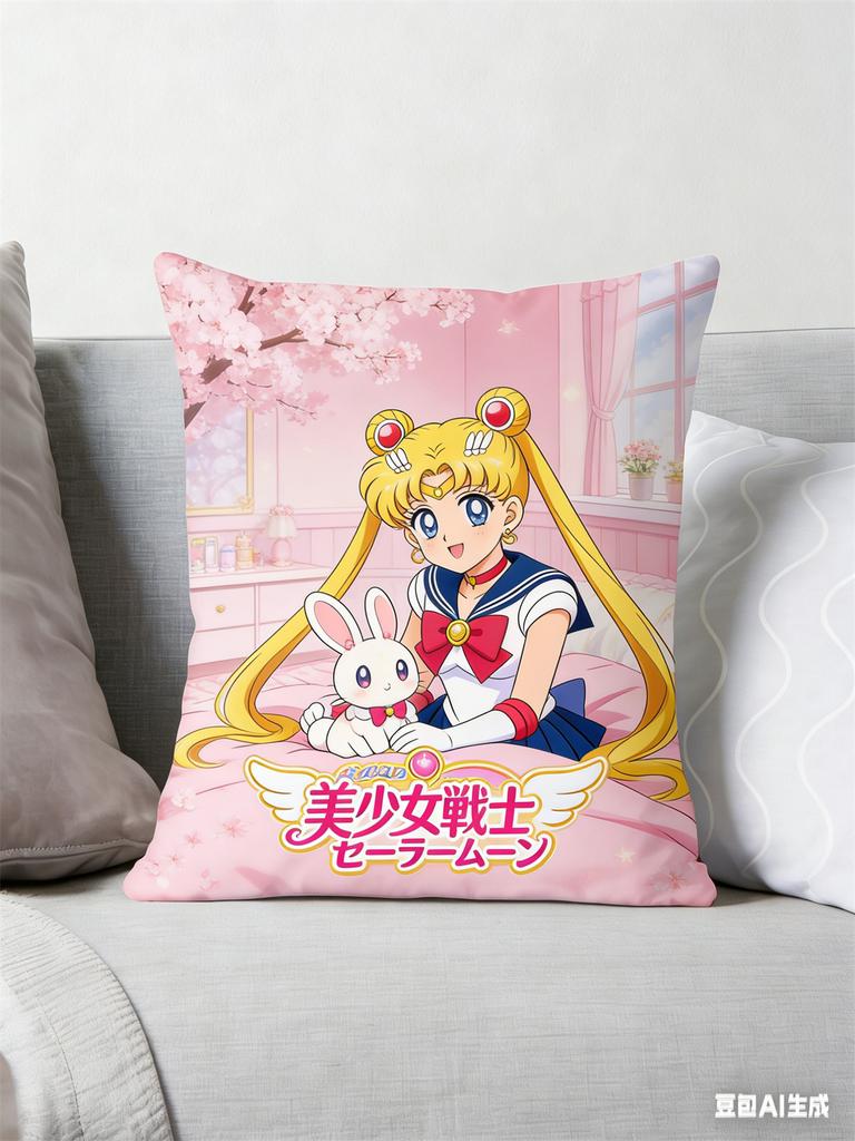 Sailor Moon Pillow Anime Fan Favorite Inner Senshi Print Decorative Pillow for Fans Magical Girl Home Decor and Anime Enthusia