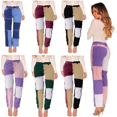 22 Years Beggar Patchwork High Elastic Women's Denim Jeans