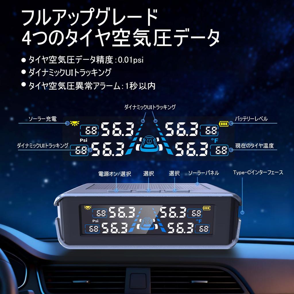Stynxro Tire Pressure Sensor, TPMS Air Pressure Sensor, Monitor Car Air Pressure and Temperature
