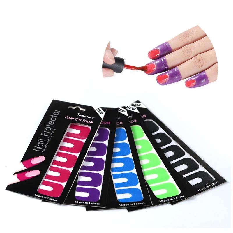 3 Pack Stripping Tape Anti-splash Protection Nails Creative U-shaped Fingerprint Stickers Finger Skin Protection Nail Polish Stickers