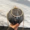 Luxury Designer Crystal Purse for Women Top Handle Ball Box Chain Purses Blue Crystal Crossbody Evening Clutch Bags