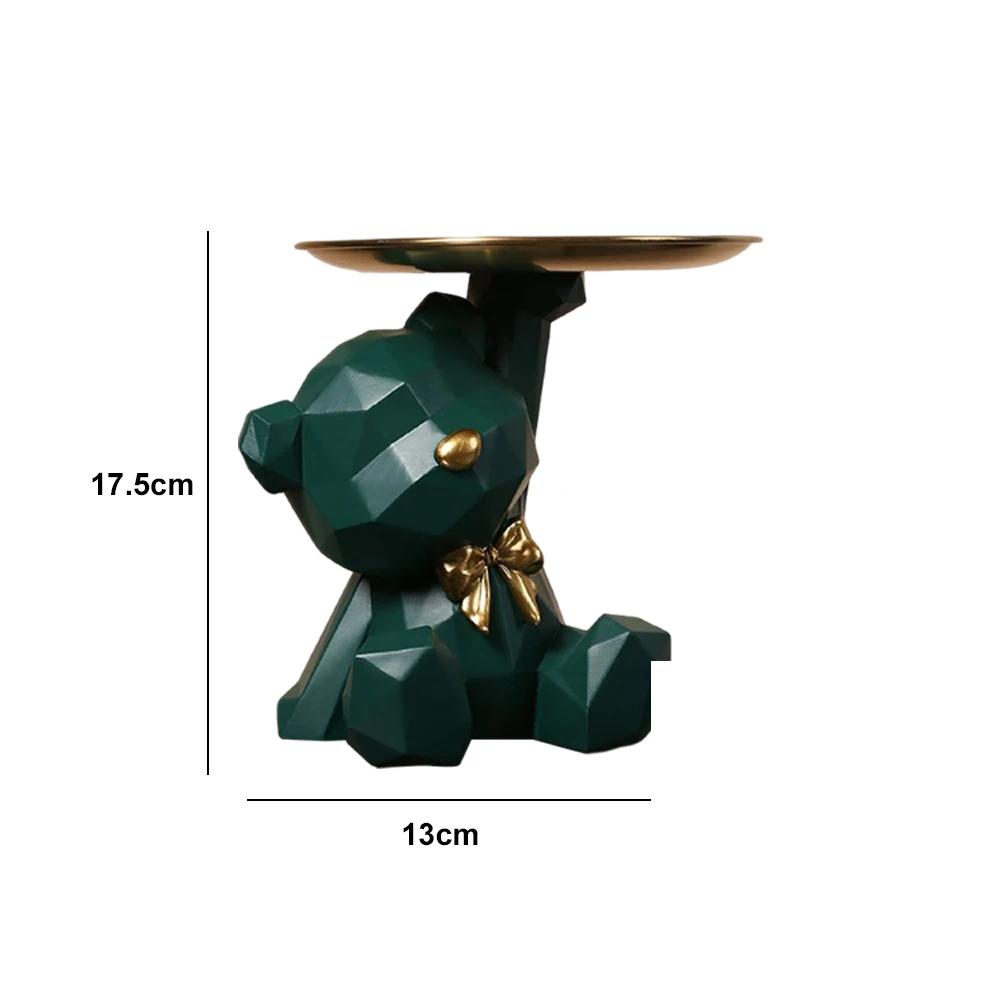Geometric Bear Resin Storage Box - Decorative Desktop Organizer for Candy, Crafts & Office Supplies, Coffee Shop Home Decor