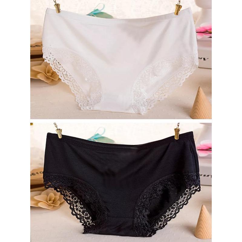 10Pc Women Lace Candy Color Underwear Modal Charcoal Fiber Elasticity Panties 35-45KG
