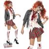 Female Halloween Terrifying Zombie Student Cosplay Costume Makeup Party Dress Up