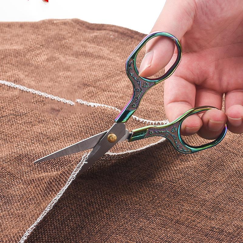 Sharp Golden Small Scissors Pointed Craft Embroidery Scissors Sewing Thread Cutter Sewing Shears Tailor Zig Zag Fabric Scissors