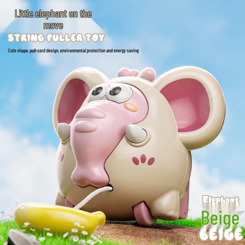 Creative Pull-String Elephant Car: Cute Sliding Baby Toy for Grasping, Crawling, and Early Education
