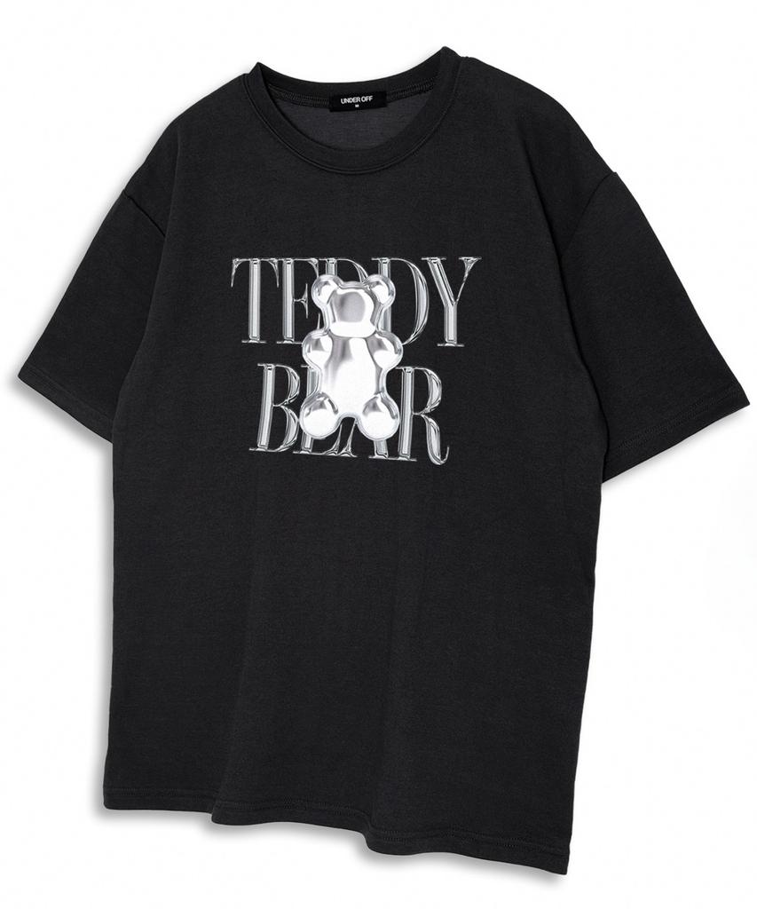UNDEROFF Oversized Crew Neck Chrome Teddy Bear Logo Short Sleeve T-Shirt White