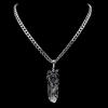 Antiqued Boho Feather Blue Glass Pendant Necklace for Women Men 316L Stainless Steel Chain Silver Color Hip Hop Amulet Jewelry