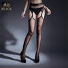Sexy Women  2 In 1 Pantyhose Dot Thin Bandage Oil Glossy Shiny Tights Sheer See Through Open Crotch Garters Stockings