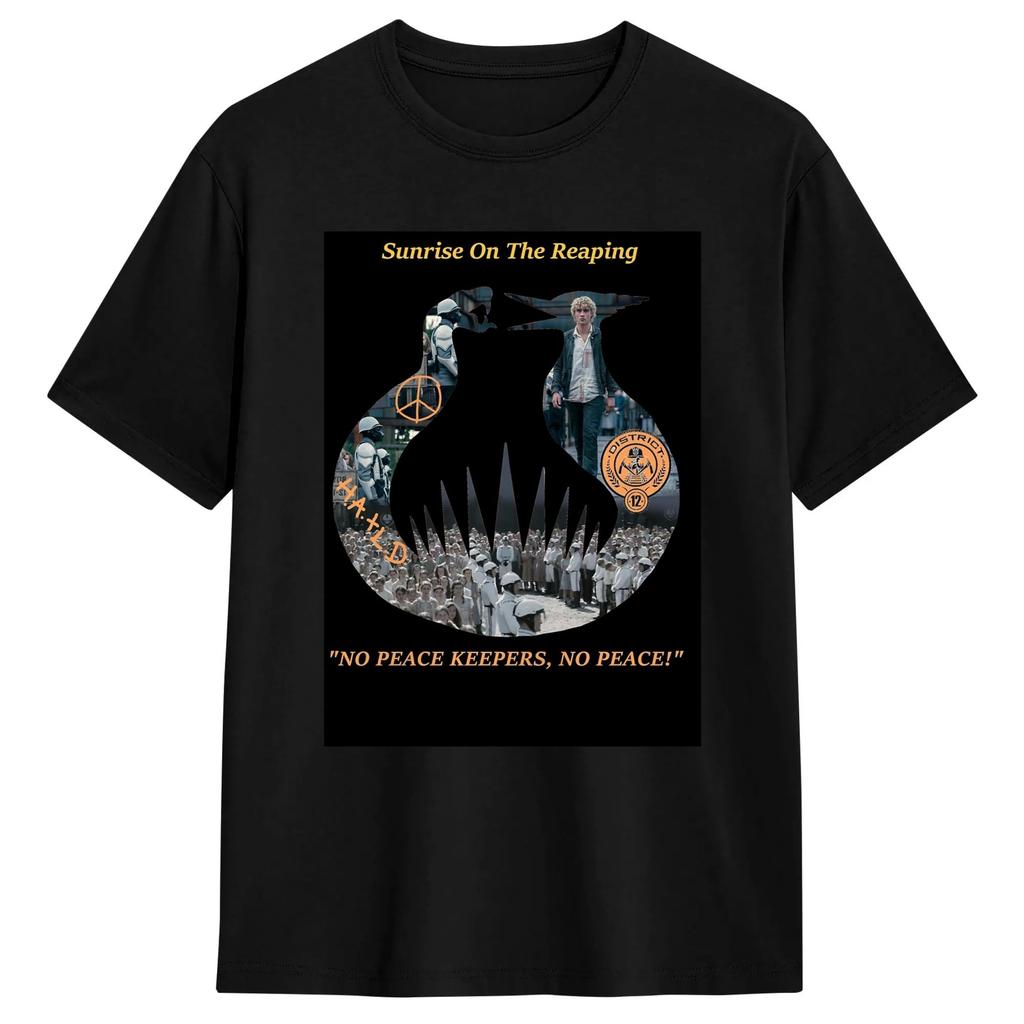 NO PEACE KEEPERS, NO PEACE; Sunrise on the Reaping T-Shirt Summ