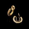 Vintage Real Gold Plating Geometric Metal Hoop Mosquito Coil Clip On Earrings for Women Minimalist Non Pierced Ear Clips