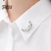 Brooch Pin, Curved Design Imitation Pearl Lapel Pin, Pearlescent Texture Badge for Coats Shirts Scarves Accessories